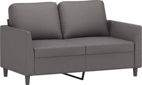 359330 vidaXL 2-местен диван, сив, 120 см, изкуствена кожа