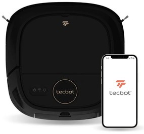Прахосмукачка робот Tecbot M1, Li-ion 5200 mAh, 4000 Pa, 0.5 l, HEPA, Wi-Fi, Автономност до 160 мин, Подомиячка със самопочистващ моп, Черен