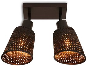 Черна лампа за таван с бамбуков абажур ø 15 cm Java - Good&amp;Mojo