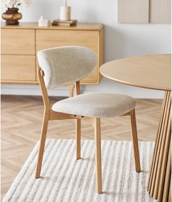 Бежов/в естествен цвят тапициран трапезен стол Dunkirk – House Nordic