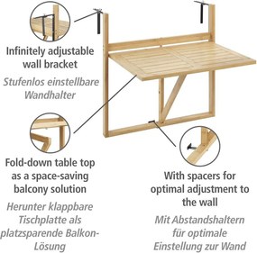 Бамбукова градинска масичка 44x64 cm Waikiki – Wenko