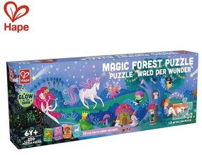 Hape - Дървен панорамен пъзел 200 части - Магическа гора