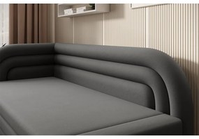 Кафяво-сив кадифен сгъваем/с място за съхранение диван ляв ъгъл 223 cm Fabillo – ELTAP