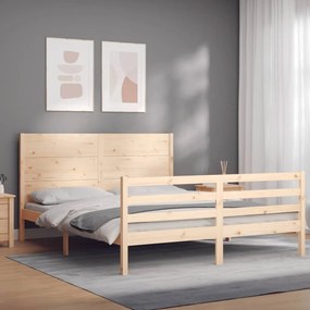 3194641 vidaXL Рамка за легло с табла 5FT King Size масивно дърво