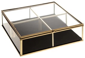 Кутия за съхранение на бижута atmosphera Victoria, 20cm, Велур/Стъкло