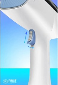 Уред за гладене с пара First Austria FA-5647-2, 1400W, 320 мл, 2 нива до 25 г/мин, Сухо гладене, Бял/син