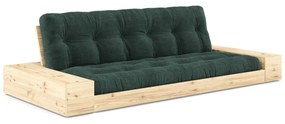 Тъмнозелен велурен разтегателен диван 244 см Base – Karup Design
