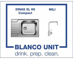 BLANCO DINAS XL 6S Compact и смесител BLANCO MILI хром  Промо пакет мивка със смесител