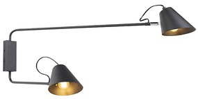 Интелигентна стенна лампа черна 2-светлина регулируема с Wi-Fi A60 - Lune