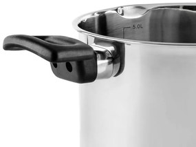 Дълбока тенджера Luigi Ferrero Sophia FR-3407, 20x18 см, 5.6 л, Стомана 18/10, Стъклен капак с отвор за пара, Индукция, Инокс