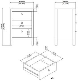 Сиво-бежово нощно шкафче Madrid – Tvilum