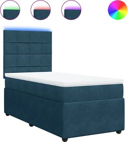 3294566 vidaXL Боксспринг легло с матрак, синьо, 100x200 см, кадифе