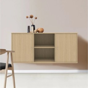 Нисък висящ скрин от декор от дъб в естествен цвят 133x61 cm Mistral – Hammel Furniture