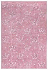 Розов детски килим 120x170 cm Crowns - Hanse Home