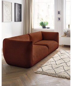 Оранжев велурен диван 260 cm Lecomte - Bobochic Paris