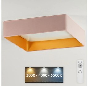 Brilagi - Димируемо LED осветително тяло VELVET SQUARE LED/24W/230V + дистанционно управление розово