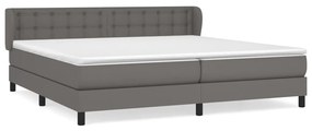 3127335 vidaXL Боксспринг легло с матрак, сиво, 200x200 см, изкуствена кожа