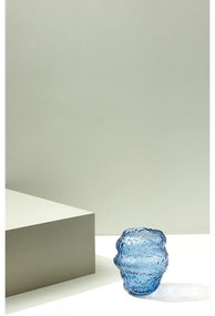 Светлосиня стъклена ръчно изработена ваза (височина 18 cm) Aurora – Hübsch