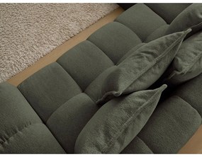 Зелен шенилов сгъваем/с място за съхранение ъглов диван (ляв ъгъл/L форма) Everest – Bobochic Paris