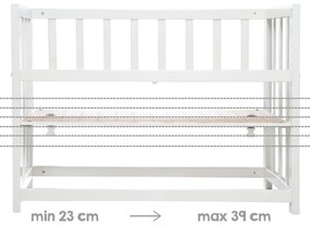 Бяла люлка с място за съхранение и сенник 90x45 cm Indibär - Roba