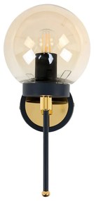 Стенна лампа в златисто-черно ø 15 cm Tokyo - Squid Lighting