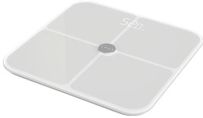 Смарт кантар AENO ABS0001S, До 180 кг, 11 профила, 15 показателя, ИТМ, LED, Закалено ITO стъкло, Бял