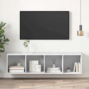 805489 vidaXL ТВ шкаф за стенен монтаж, бял, 37x37x142,5 см, инженерно дърво