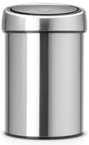 Кош за боклук Brabantia Touch Bin 647211, 3 л, Плавно и безшумно отваряне, Стенен монтаж, Инокс/мат