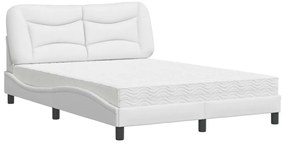 3208711 vidaXL Легло с матрак Hvar, бяло, 120x200 см, изкуствена кожа