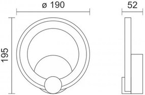 Аплик за стена Hoop Led-White