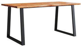 353290 vidaXL Трапезна маса с жив ръб 160x80x75 см масивна акация