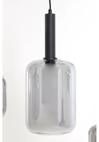 Черна лампа за таван със стъклен абажур 100x22 cm Lekar - Light &amp; Living