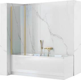 Параван подвижен за вана Rea Agat-2 100 BRUSH GOLD