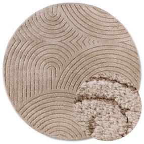 Кафяво-сив кръгъл килим ø 160 cm Panglao New York Taupe – Elle Decoration