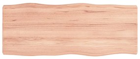 363949 vidaXL Плот за маса светлокафяв 100x40x(2-6) см обработен масивен дъб