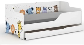 Детско легло с приказни животни 160х80 см