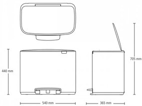 Кош за боклук Brabantia Bo Pedal 1000237, 36 л, Леко затваряне, Противоплъзгаща основа, Устойчив на пръстови отпечатъци, Матов Инокс