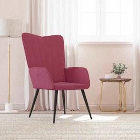 327682 vidaXL Релаксиращ стол, виненочервен, кадифе