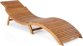 Сгъваем дървен шезлонг от акациева дървесина