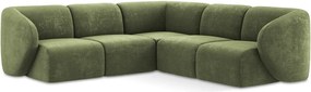 Зелен шенилов ъглов диван Lani – Makamii