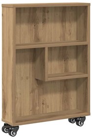 855231 vidaXL Тесен шкаф за съхранение дъб артизан 48x13x68см инженерно дърво
