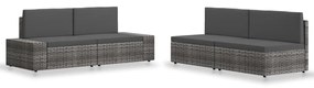 3054605 vidaXL Градински комплект за отдих, 4 части, полиратан, сив
