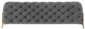 Сив кадифен диван 225 cm Chelsea Bis – Ropez