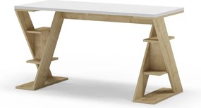 Работна маса с бял плот 60x137 cm Butterfly – Marckeric