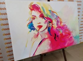 Картина на платно – Акварелен женски портрет