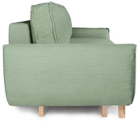 Светлозелен сгъваем диван от рипсено кадифе 218 cm Tori – Bonami Selection