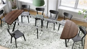 ЕКСПАНСО Кафяв дъб/черни крака - ГОЛЯМА КРЪГЛА МАСА Ø110 РАЗТЕГАТЕЛНА ДО 310 cm С КРАКА Y ЛОФТ/ИНДУСТРИАЛНА