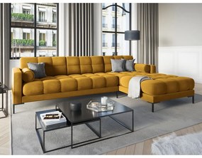 Ъглов диван от жълто кадифе , десен ъгъл Bali - Cosmopolitan Design