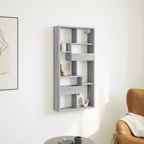 854558 vidaXL Стенен шкаф, сив сонома, 50x15x100 см, инженерно дърво