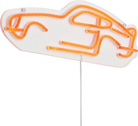 Неонова стенна лампа оранжева с LED - Car